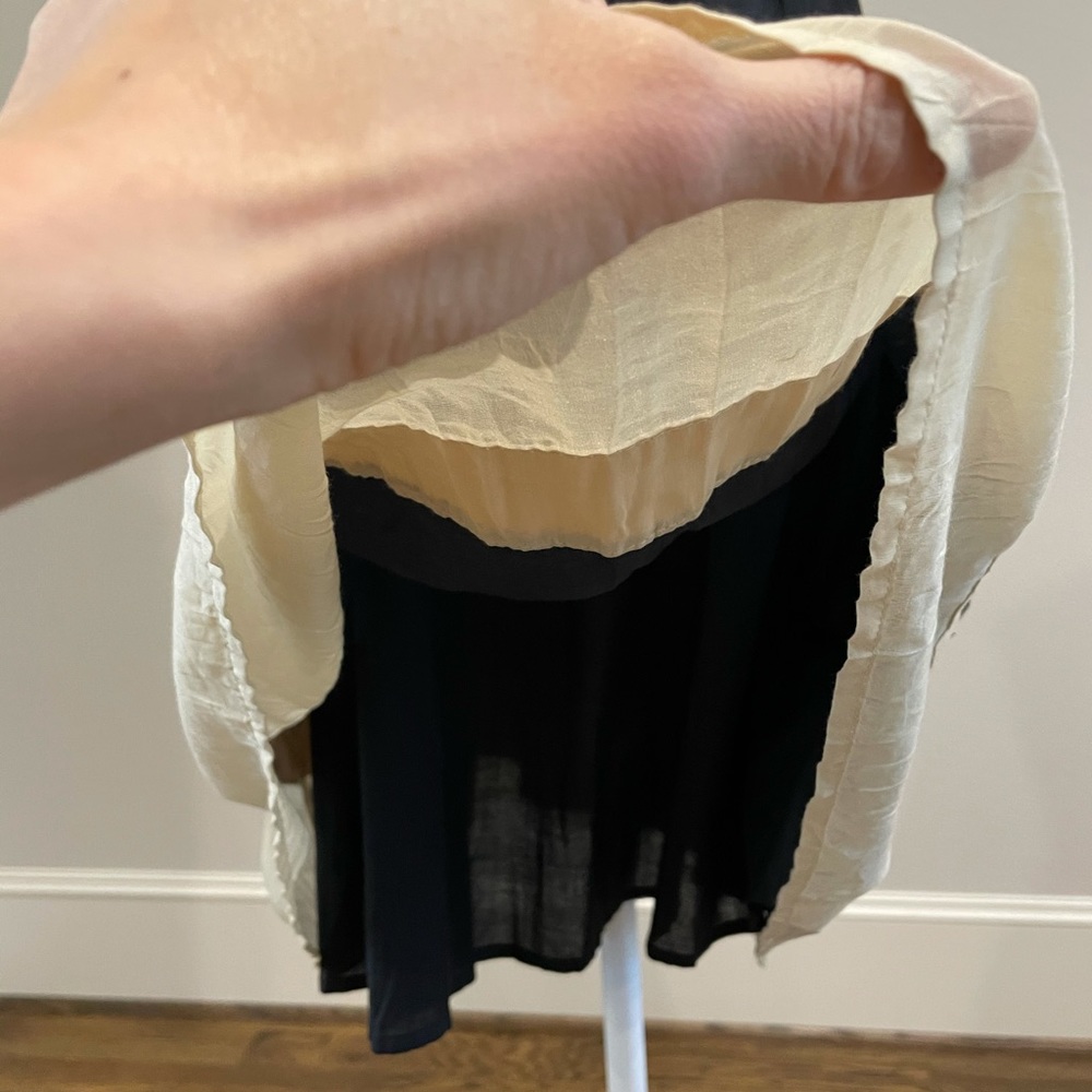 Strapless black and tan cotton silk dress - Picture 8 of 10
